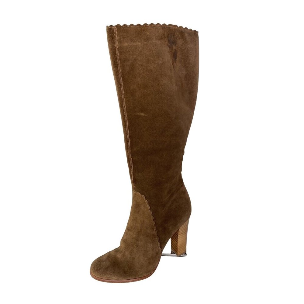 Brown Suede Knee-High Women’s Boots